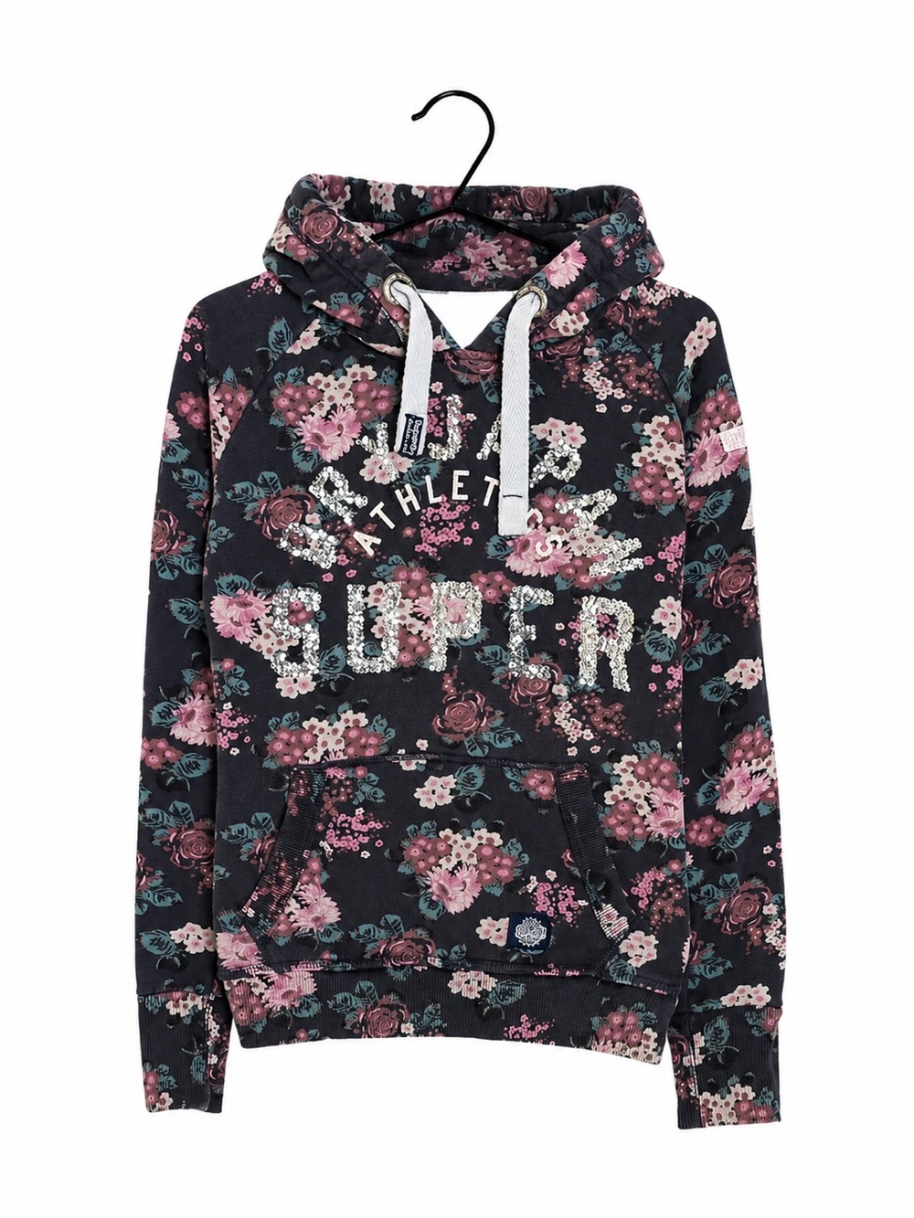 SuperDry flower print sequins hoodie